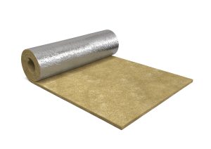 Feltro liscio+ALU in lana di roccia